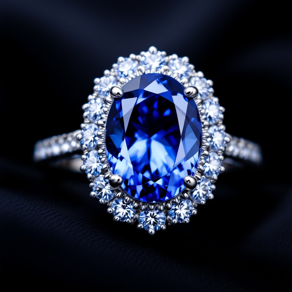 Sapphire Halo Ring